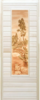 

Деревянная дверь для бани Dlyabani, Лебеди 70x160 / 401567