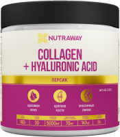 Пищевая добавка Nutraway Collagen + Hyaluronic Acid (180г, персик) - 