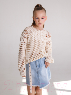 Джемпер детский Amarobaby Knit Trend / AB-OD21-KNITT2602/33-134 (молочный, р.134)