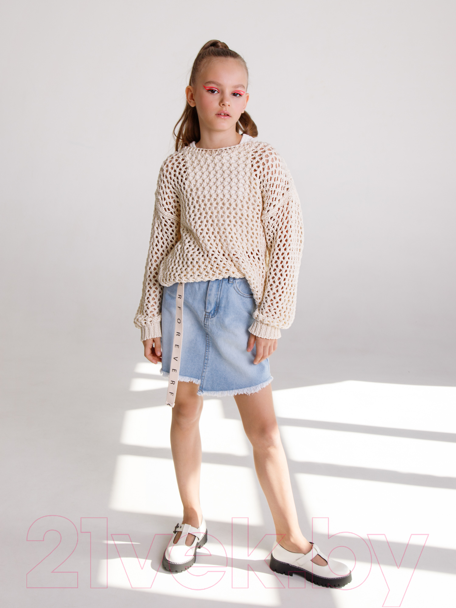 Джемпер детский Amarobaby Knit Trend / AB-OD21-KNITT2602/33-140 (молочный, р.140) — фото 5