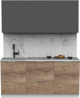 Кухонный гарнитур Интермебель Микс Топ-3 1.7м (графит серый/дуб каньон/этна) - 