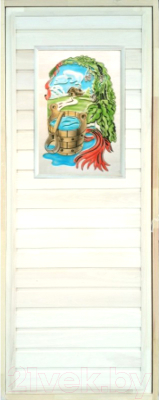 Деревянная дверь для бани Dlyabani Ковш 80x190 / 431598 (липа, коробка сосна)