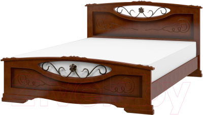 Двуспальная кровать Bravo Мебель Ева 5 160x200 (орех)