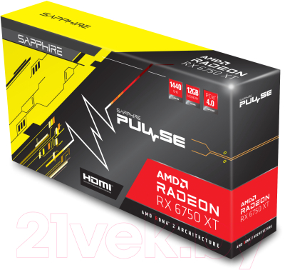 Видеокарта Sapphire Pulse Radeon RX6750XT 12GB GDDR6 (11318-03-20G)
