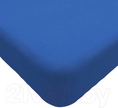 Простыня Luxsonia Трикотаж на резинке 120x200 / Мр0010-20 (синий)