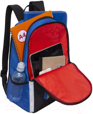 Школьный рюкзак Grizzly RB-351-6 (черный/синий)