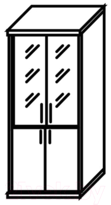 Шкаф с витриной Skyland СТ-1.2 комбинированный (венге/металлик)