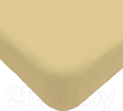 Простыня Luxsonia Трикотаж на резинке 200x200 / Мр0010-22 (кремовый)