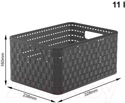 Корзина Rotho Country A5+ / 1116908853 (антрацит)