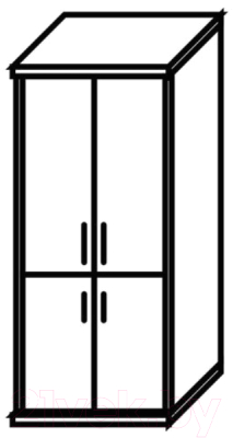 Шкаф Skyland СТ-1.3 с глухими средними и малыми дверьми (груша ароза)