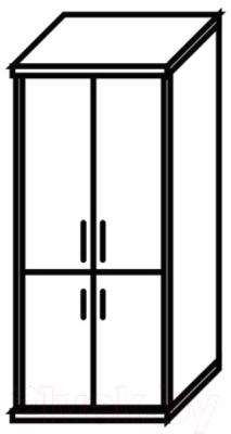 Шкаф Skyland СТ-1.3 с глухими средними и малыми дверьми (белый)