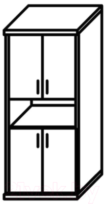 Шкаф Skyland СТ-1.5 с двумя комплектами глухих малых дверей (груша ароза)