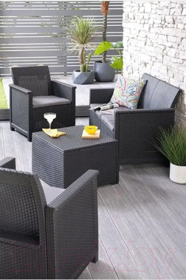 Изображение товара Комплект садовой мебели Keter Elodie 2 Seater / 253948 (графит)
