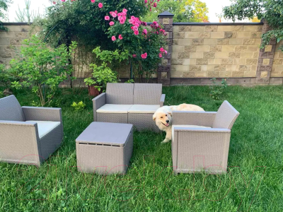Комплект садовой мебели Keter Elodie 2 Seater / 254091 (капучино)