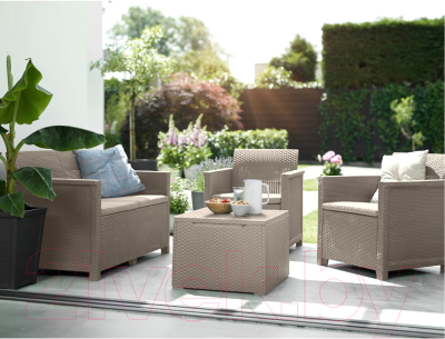 Комплект садовой мебели Keter Elodie 2 Seater / 254091 (капучино)