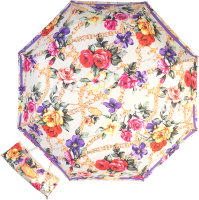 Зонт складной Moschino 7700-OCA Flowers And Chains Beige - 