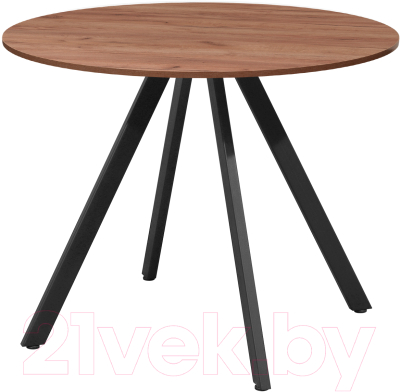 Обеденный стол Millwood Олесунн D900 18мм (дуб табачный Craft/металл черный)