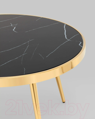 Журнальный столик Stool Group Гелиос 80x80 / ECT-134-TG (черный мрамор/сталь золото)