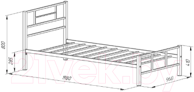 Односпальная кровать Формула мебели Кадис / К.1 (белый)