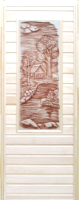 

Деревянная дверь для бани Dlyabani, Одинокая елка 80x170 / 411378