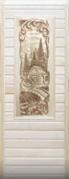 Деревянная дверь для бани Dlyabani Баня, мостик 80x190 / 451398 (липа, коробка сосна) - 