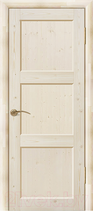 Дверь межкомнатная Wood Goods ДГФ-3Ф 60x200 (неокрашенный массив хвои)