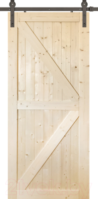 Дверь межкомнатная Wood Goods ДГ-АМБ 60x200 (сосна неокрашенная)