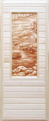 Деревянная дверь для бани Dlyabani Лодка 80x170 / 431378 (липа, коробка сосна)