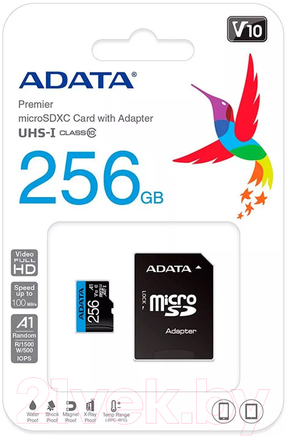 Карта памяти A-data microSDXC 256GB + адаптер (AUSDX256GUICL10A1-RA1)