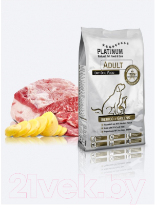 Сухой корм для собак PLATINUM Adult иберийская свинина с зеленью (5кг)