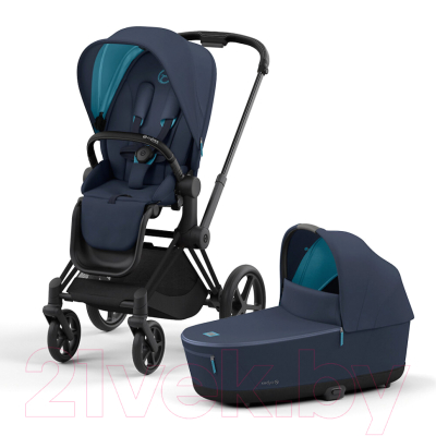 Детская универсальная коляска Cybex Priam IV 2 в 1 (Nautical Blue/Matt Black)