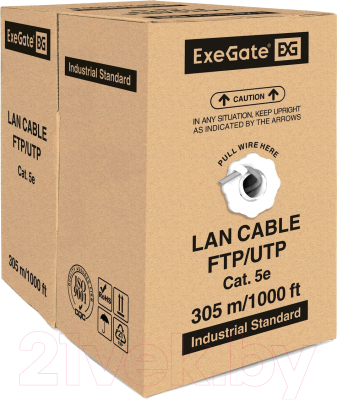 Кабель ExeGate UTP4-C5e-CU-S25-IN-PVC-GY-305