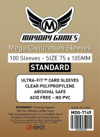 Набор протекторов для игровых карточек Mayday Games Mega Civilization / MDG-7149 (100шт, прозрачный) - 