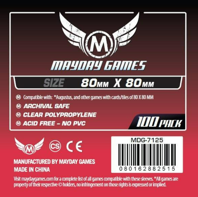 Набор протекторов для игровых карточек Mayday Games Square / MDG-7125 (100шт, прозрачный) - 