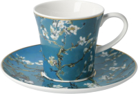 Чашка с блюдцем Goebel Artis Orbis Vincent Van Gogh Цветущие ветки миндаля /67-014-03-1 (голубой) - 