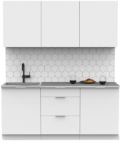 Кухонный гарнитур Интермебель Микс Топ-4 1.8м (белый премиум/венато) - 