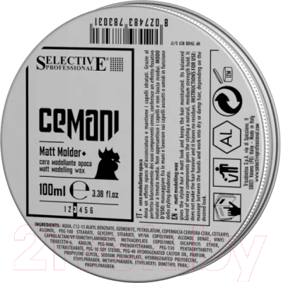 Воск для укладки волос Selective Professional Cemani Matt Molder+ / 78303 (100мл)
