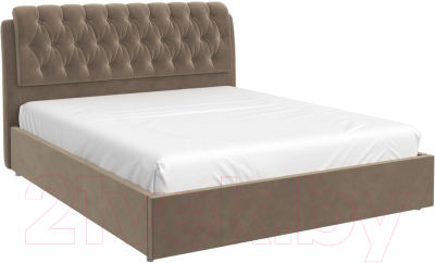 Двуспальная кровать Bravo Мебель Белиста 160x200 с металлокаркасом (серо-бежевый)