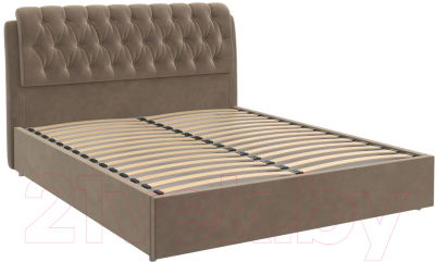 Двуспальная кровать Bravo Мебель Белиста 160x200 с металлокаркасом (серо-бежевый)