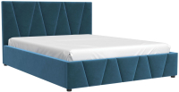 Двуспальная кровать Bravo Мебель Вендетта 160x200 с ПМ (глубокий синий) - 