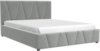 Двуспальная кровать Bravo Мебель Вендетта 160x200 с ПМ (светло-серый) - 