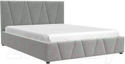 Двуспальная кровать Bravo Мебель Вендетта 160x200 с ПМ (светло-серый)