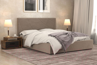 Двуспальная кровать Bravo Мебель Версаль 160x200 с металлокаркасом (бежевый)