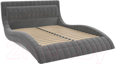 Двуспальная кровать Bravo Мебель Виргиния 160x200 с металлокаркасом (холодный-серый)