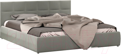 Полуторная кровать Bravo Мебель Грета 140x200 с ПМ (светло-серый)