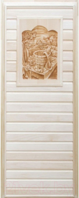 Деревянная дверь для бани Dlyabani Натюрморт 80x180 / 431488 (липа, коробка сосна)