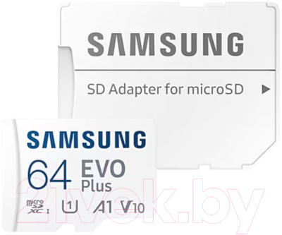 Карта памяти Samsung EVO Plus MicroSDXC 64GB + адаптер (MB-MC64KA/EU)