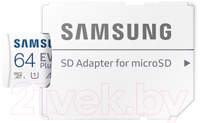 Карта памяти Samsung EVO Plus MicroSDXC 64GB + адаптер (MB-MC64KA/EU)