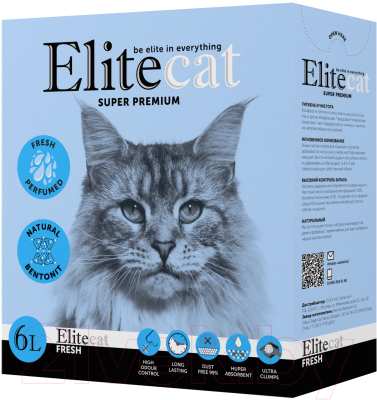 Наполнитель для туалета EliteCat Fresh с ароматом свежести 2459/EC (6л/5.142кг)