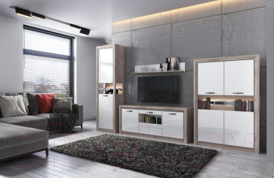 Изображение товара Полка Anrex Orlando (каштан найроби/белый глянец)